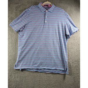 Johnnie O Shirt Mens XL Polo Short Sleeve Multicolor Striped Cotton Stretch Golf